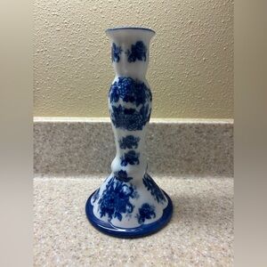 Blue and White Floral Ceramic Candle Holder